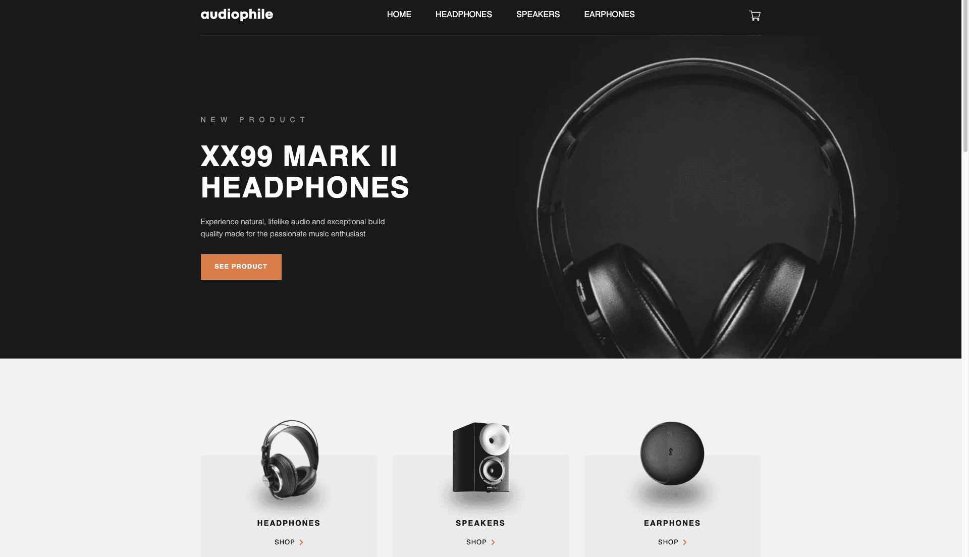 a screenshot of the /audiophile.png website